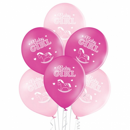 Rosa ballonger, Baby Girl, 30 cm, 10 st