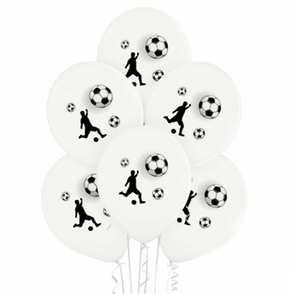 Fotbollsballonger, vita, 30 cm, 10 st