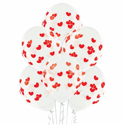 Hjärtformade ballonger, röda, 30 cm, 10 st