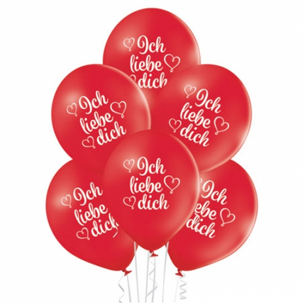 Röda ballonger ”Ich Liebe Dich”, 30 cm, 10 st