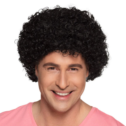 Peruk Curly, svart