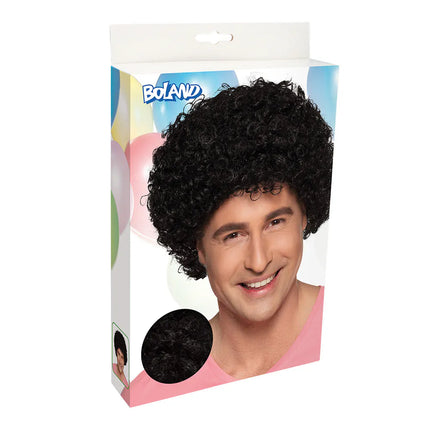 Peruk Curly, svart