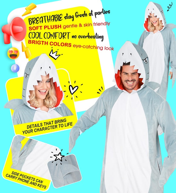 Shark Jumpsuit med huva