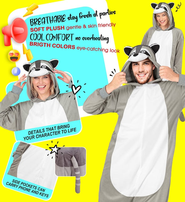 Jumpsuit med huva - Raccoon