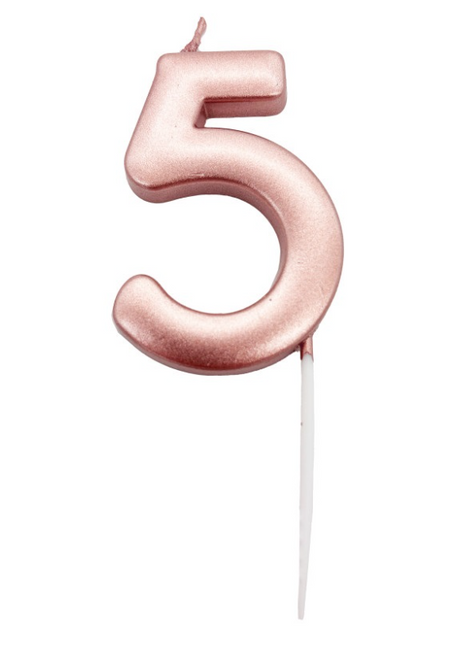 Roséguld sifferljus 5