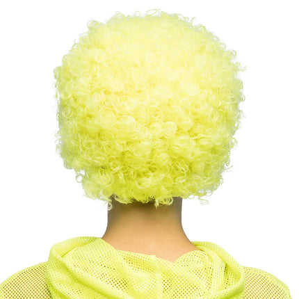 Peruk Curly, neongul, UV