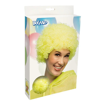 Peruk Curly, neongul, UV