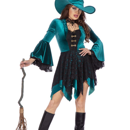 Häxklänning Grön Dam