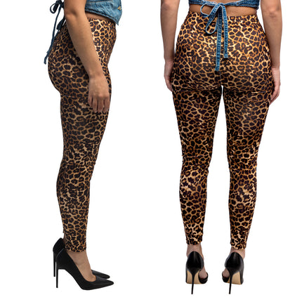 Leggings med leopardmönster