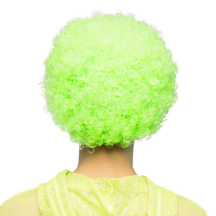 Peruk Curly, neongrön, UV