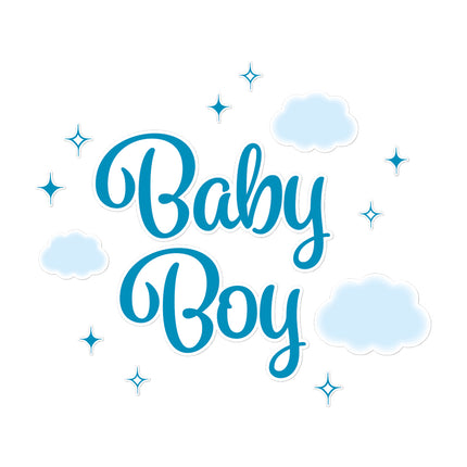 Blauwe Raamsticker Baby Boy