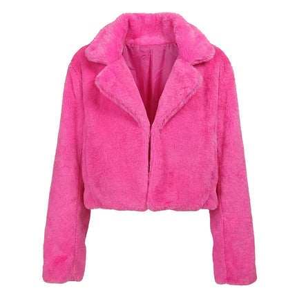 Fluffig rave-jacka i neonrosa (M/L)