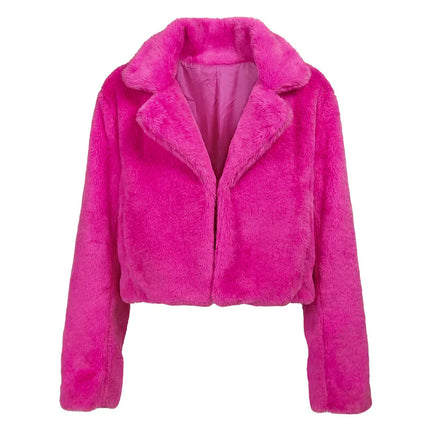 Fluffig jacka i rave-rosa (M/L)