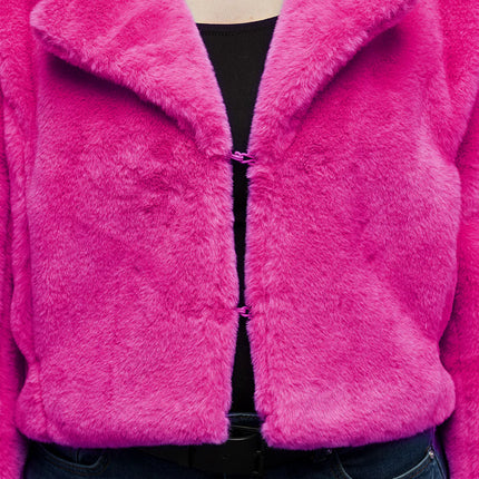 Fluffig jacka i rave-rosa (M/L)