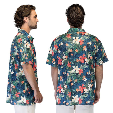 Hawaii Blouse Blauw Heren
