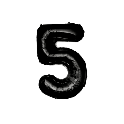 5 Jaar Cijfer Ballon Zwart 86cm van Paper Dreams koop je bij Partywinkel