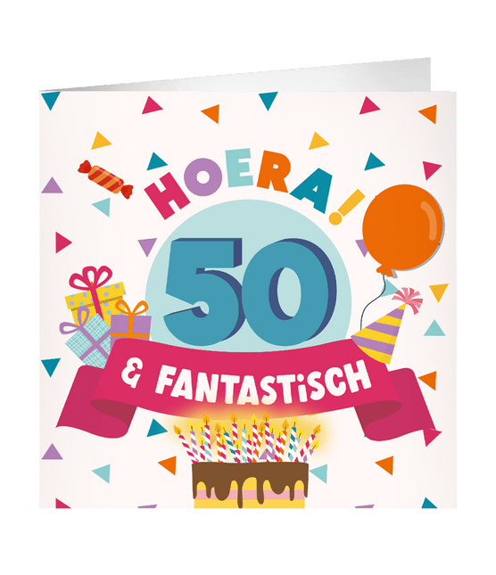 50 Jaar Wenskaart 23cm van Paper Dreams koop je bij Partywinkel