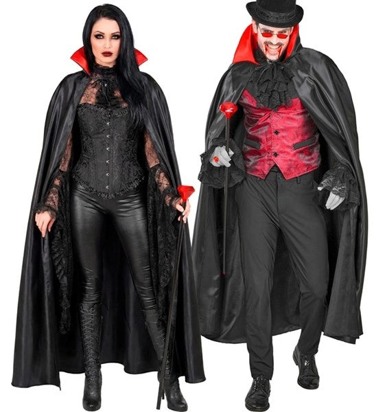 Vampyrkappa svart/röd 1,4 m