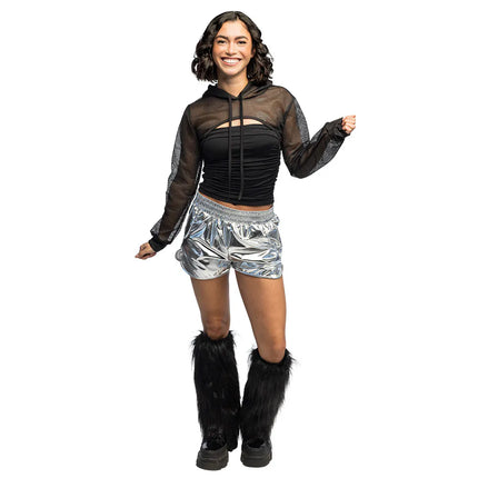 Hotpants, glänsande silver