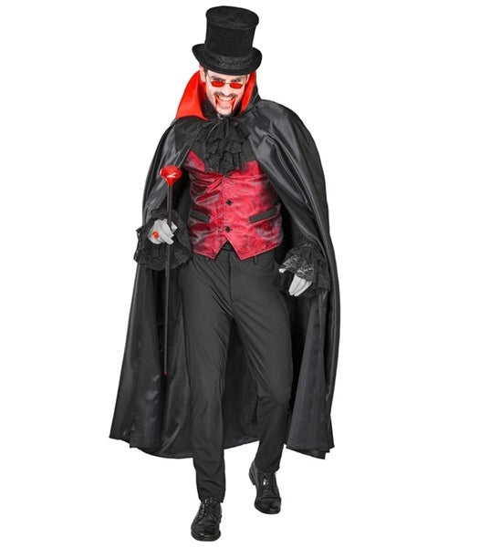 Vampyrkappa svart/röd 1,4 m