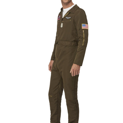 Top Gun-overall, grön, herr, pilot, Maverick