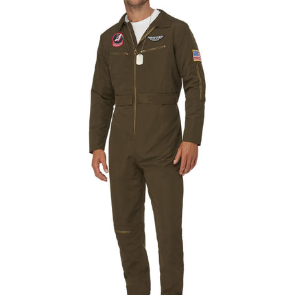 Top Gun-overall, grön, herr, pilot, Maverick