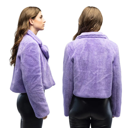 Fluffig rave-jacka i lila (M/L)