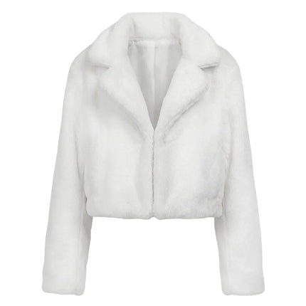 Fluffig rave-jacka, vit (M/L)