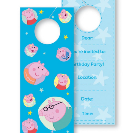 8 PEPPA PIG INVITATIONS