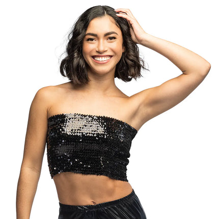 Top Sparkle svart (M/L stretch)