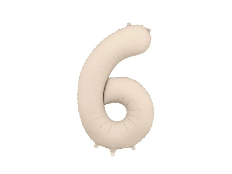 6 Jaar Cijfer Ballon Beige Mat Leeg 86cm van Partydeco koop je bij Partywinkel