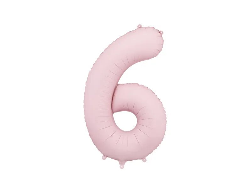 6 Jaar Cijfer Ballon Lichtroze Leeg 86cm van Partydeco koop je bij Partywinkel