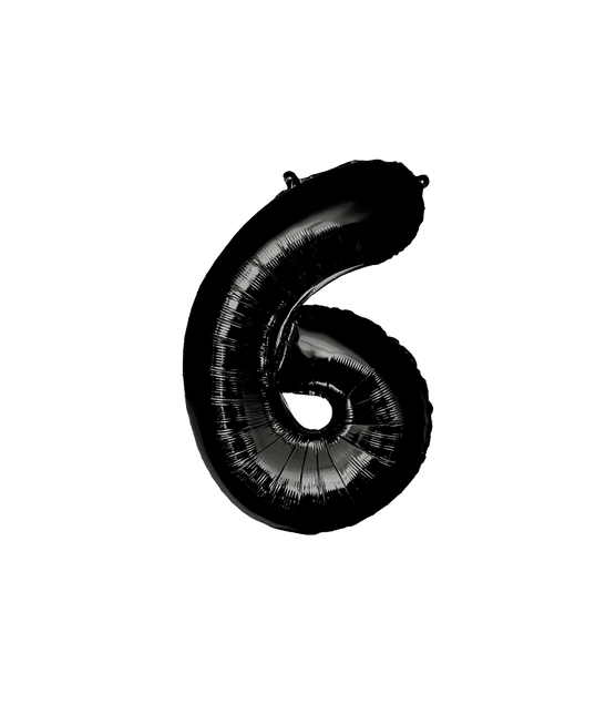 6 Jaar Cijfer Ballon Zwart 86cm van Paper Dreams koop je bij Partywinkel
