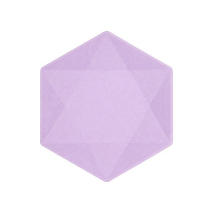 6 zeshoekige borden , 20,8 x 18,1 cm, paars van Riethmueller koop je bij Partywinkel