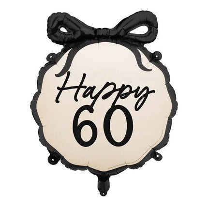 60 Jaar Helium Ballon Zwart Wit 53cm van Partydeco koop je bij Partywinkel