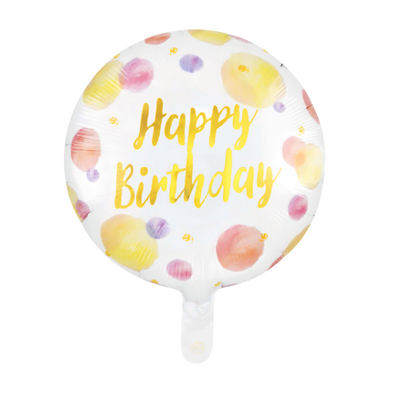 Happy Birthday Helium Ballon Gekleurd Stippen Leeg 45cm
