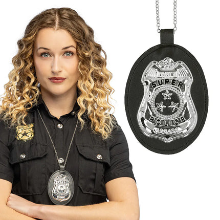Halsband med märke ”Super police”