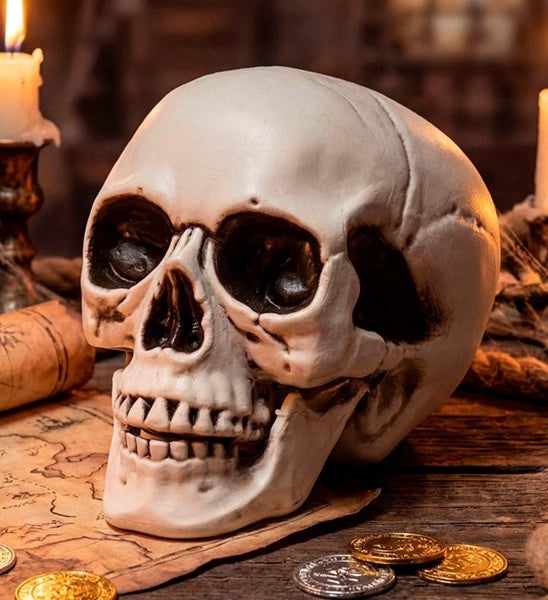 Halloween-skalle med rörlig käke