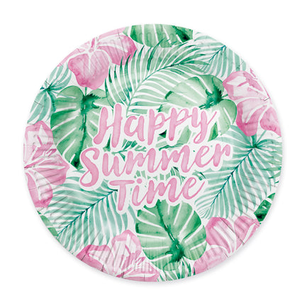 Gröna och rosa skyltar ”Happy Summer Time”, 23 cm