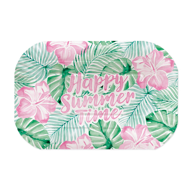 Grön-rosa serveringsfat Happy Summer Time, 2 st