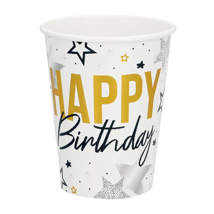 Bordsuppsättning ”Happy birthday” (6 tallrikar, 6 muggar, 12 servetter)