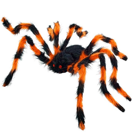 SPINDEL MED BÖJBARA, HÅRIGA BEN, SVART/ORANJE, 80 CM