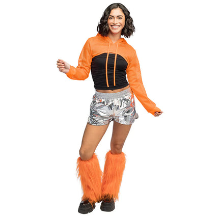 Ett par benvärmare Rave neonorange UV