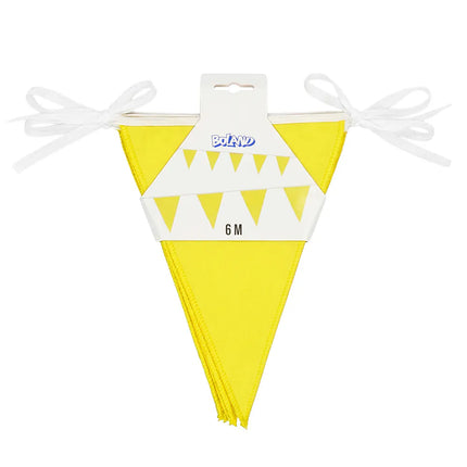 Flaggkedja i polyester, gul (26 x 18 cm) (6 m)