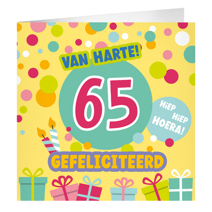 65 Jaar Wenskaart 23cm van Paper Dreams koop je bij Partywinkel