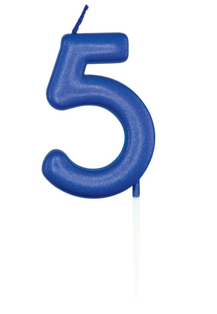 Blå sifferljus 5