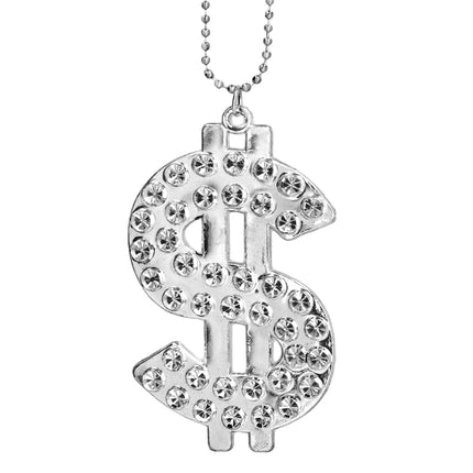 Halsband Bling dollar silver