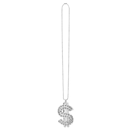 Halsband Bling dollar silver