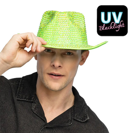 Cowboyhatt Aurora, neongrön, UV