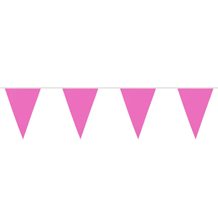 Flaggkedja i polyester, rosa (26 x 18 cm) (6 m)